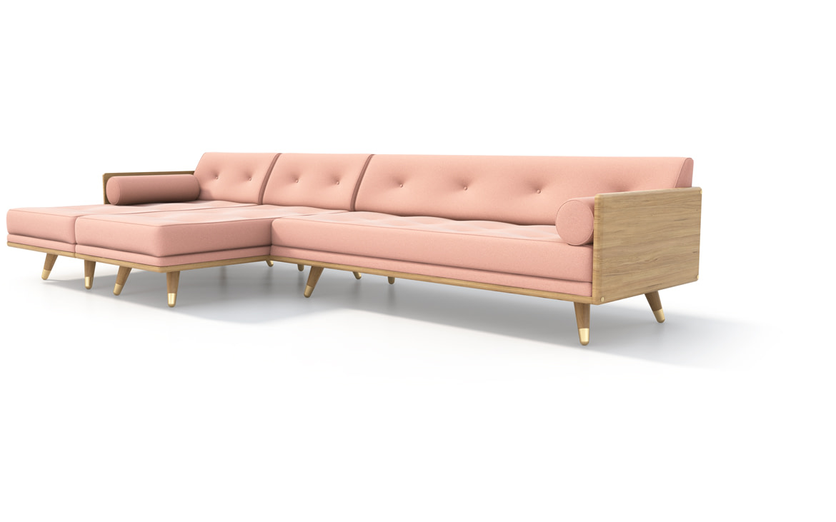 No.5 Series Configuration chaise chaise sofa three quarter view