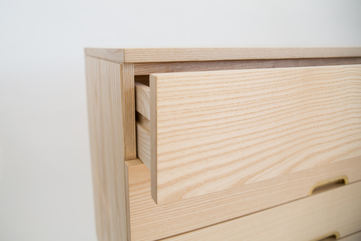 Simple Dresser drawer detail solid ash