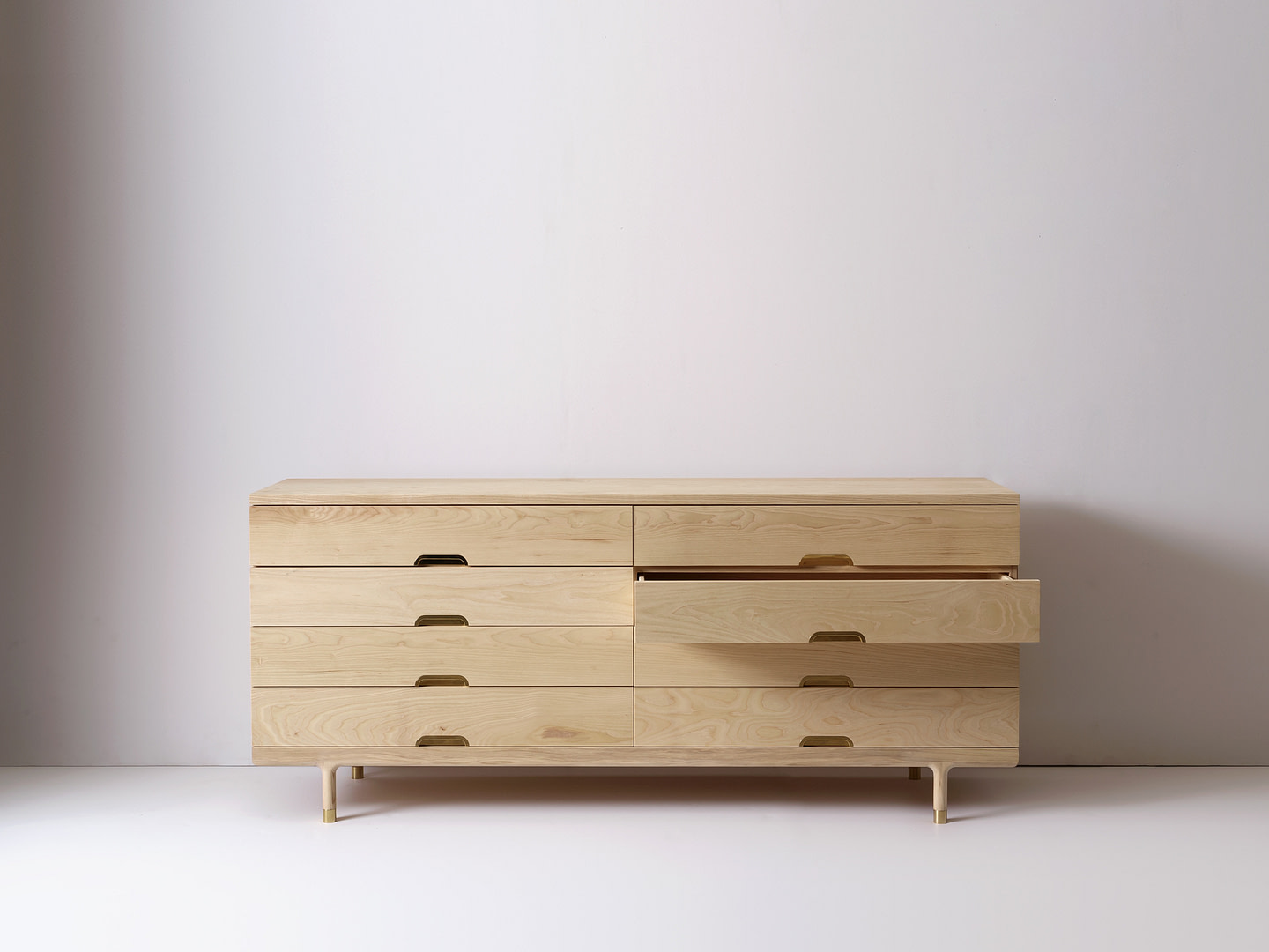 Modern Solid Wood Simple Dresser with Drawer Open