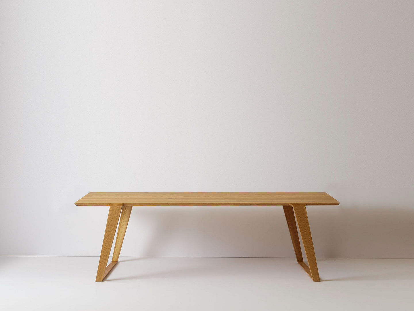 Modern contemporary bench or coffee table in solid white oak