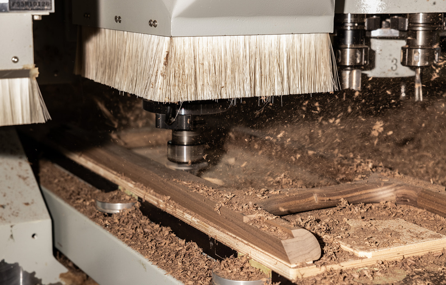Kalon the Making of Close Up of Cnc Machine Milling Wood