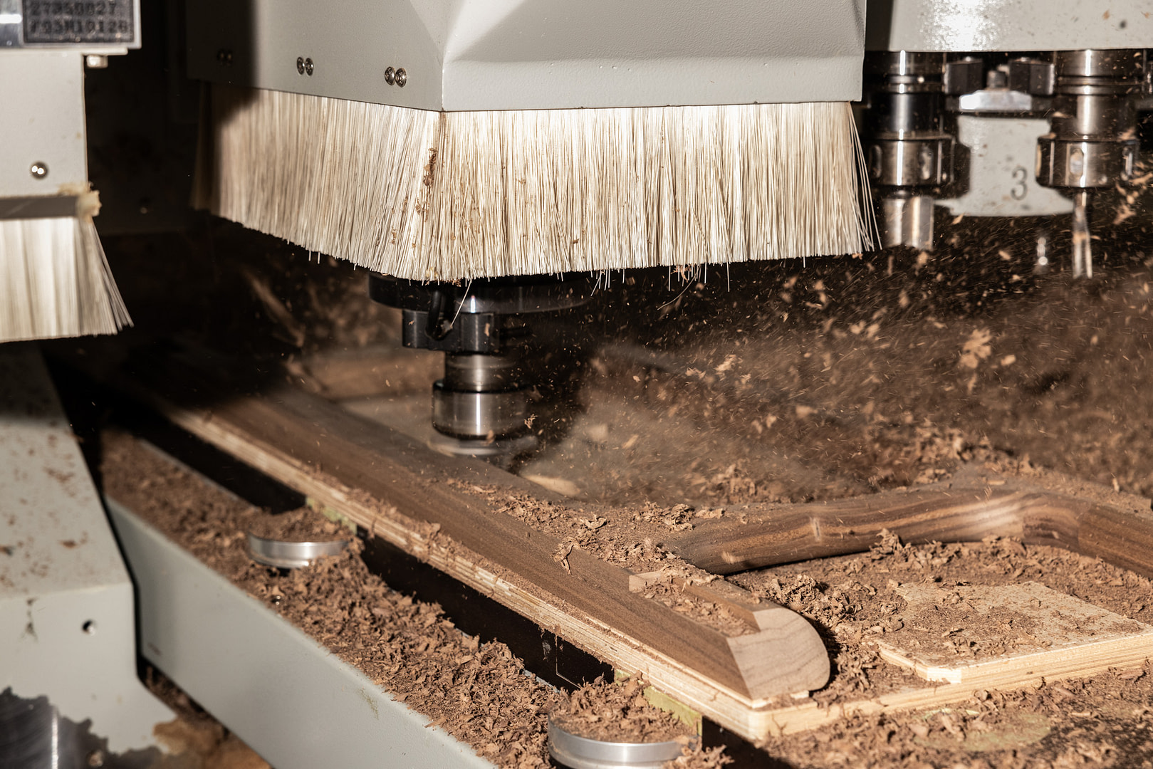 Kalon the Making of Close Up of Cnc Machine Milling Wood
