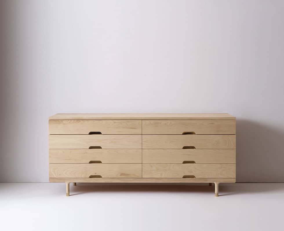 Modern solid wood simple dresser in ash
