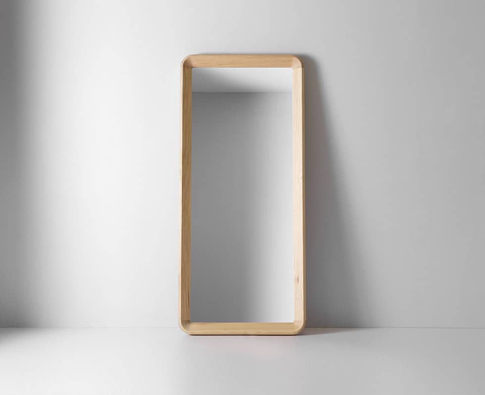 Wood Framed Mirror Kalon Studios, How To Lean A Mirror