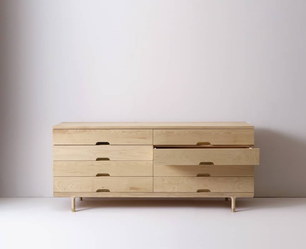 Modern solid wood simple dresser in ash
