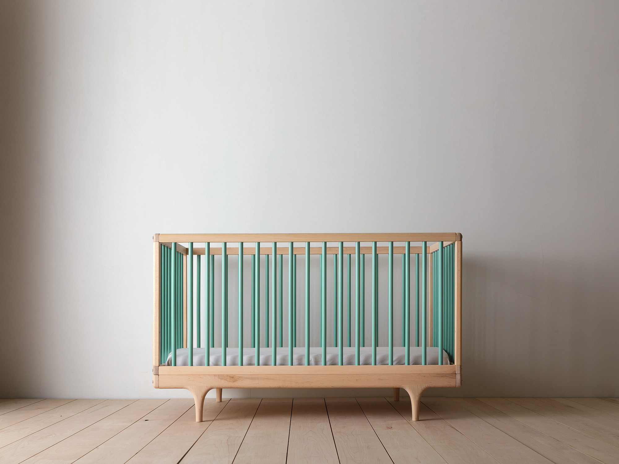 raw wood baby crib